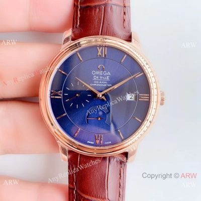 DV Replica Omega De Ville Prestige Co‑Axial Power Reserve Watch Rose Gold 39.5mm